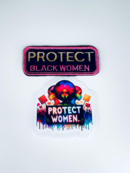 Protect Black Women Vinyl Sticker & Embroidery Patch Set. 3 styles-Statement patch, BGM 8.00