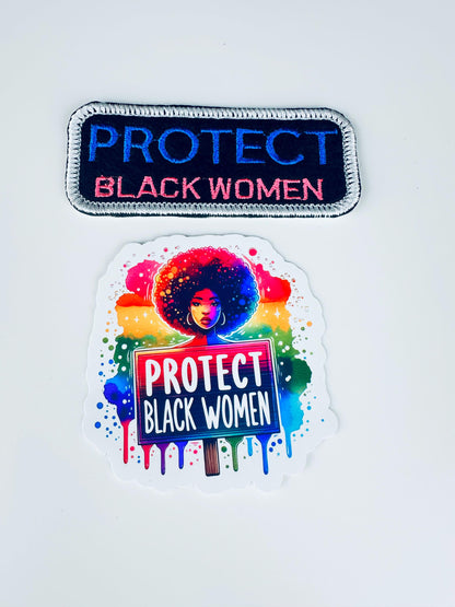Protect Black Women Vinyl Sticker & Embroidery Patch Set. 3 styles-Statement patch, BGM 8.00