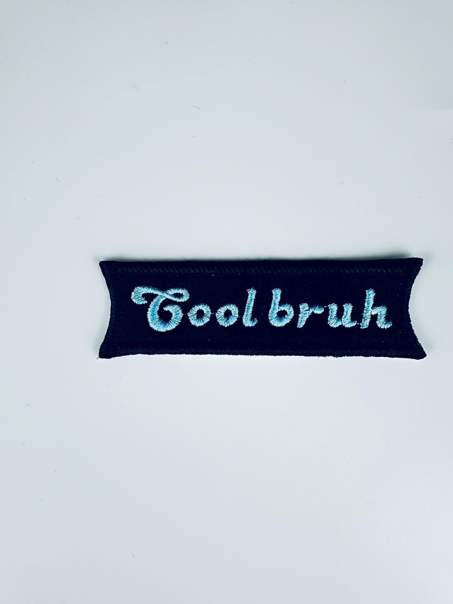 Cool Bruh Embroidery Patch, Bruh Backpack Patch in Light Blue, Royal Blue and Gold, Sew On Patch with Iron-On Backing for Placement