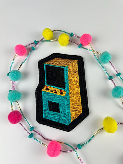 Retro Arcade Machine Embroidery Patch-Vintage Gaming Patch-Classic stand-Up Arcade game Sew on Patch  8.20