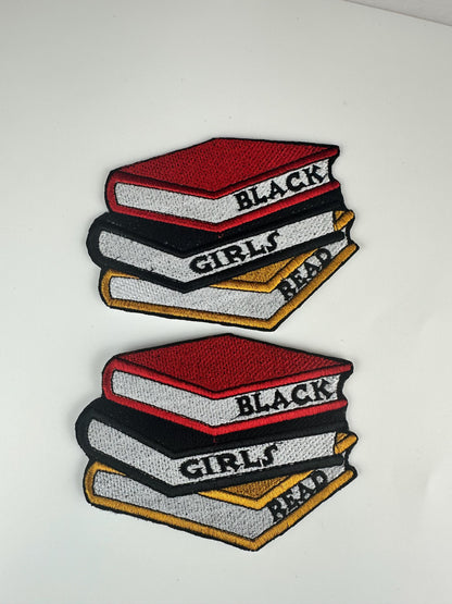 Black Girls Read Embroidery Patch, 4 1/4" Book Lover Patch, Sew On Patch with Iron-On Adhesive for Placement