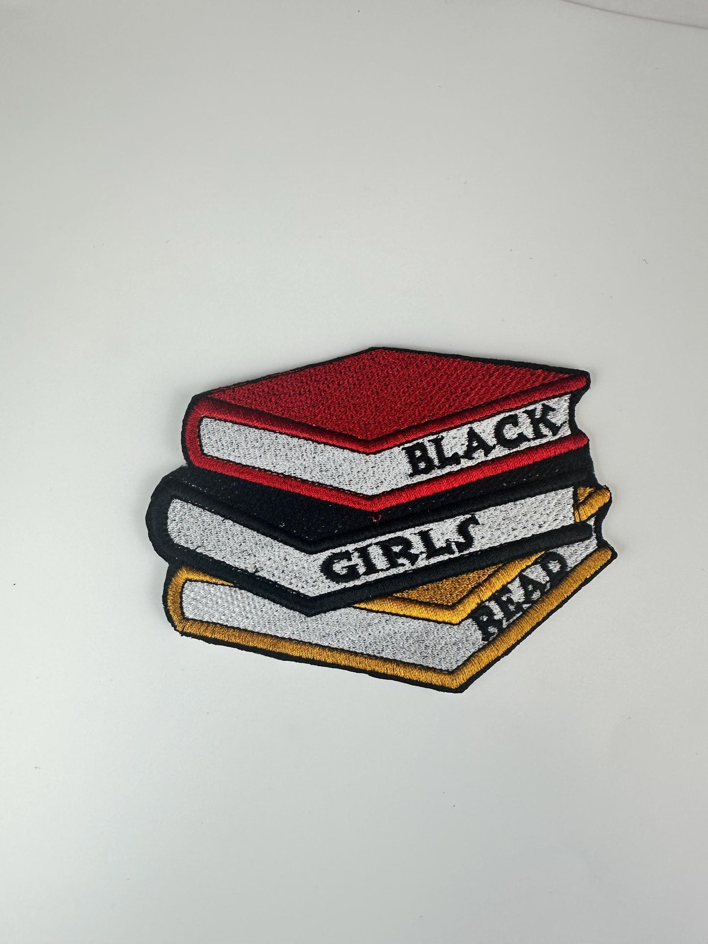 Black Girls Read Embroidery Patch, 4 1/4" Book Lover Patch, Sew On Patch with Iron-On Adhesive for Placement