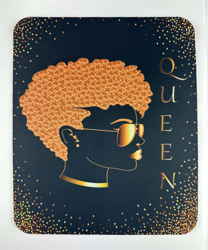 Beautiful Black Women Mouse Pad | Vibrant Afrocentric Art | 1/4" thick Non-slip | Inspiration Gift for Her