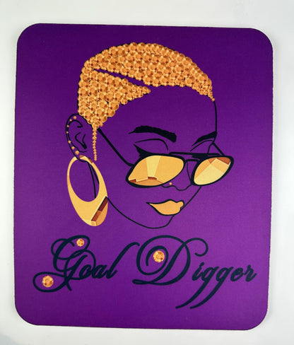 Beautiful Black Women Mouse Pad | Vibrant Afrocentric Art | 1/4" thick Non-slip | Inspiration Gift for Her