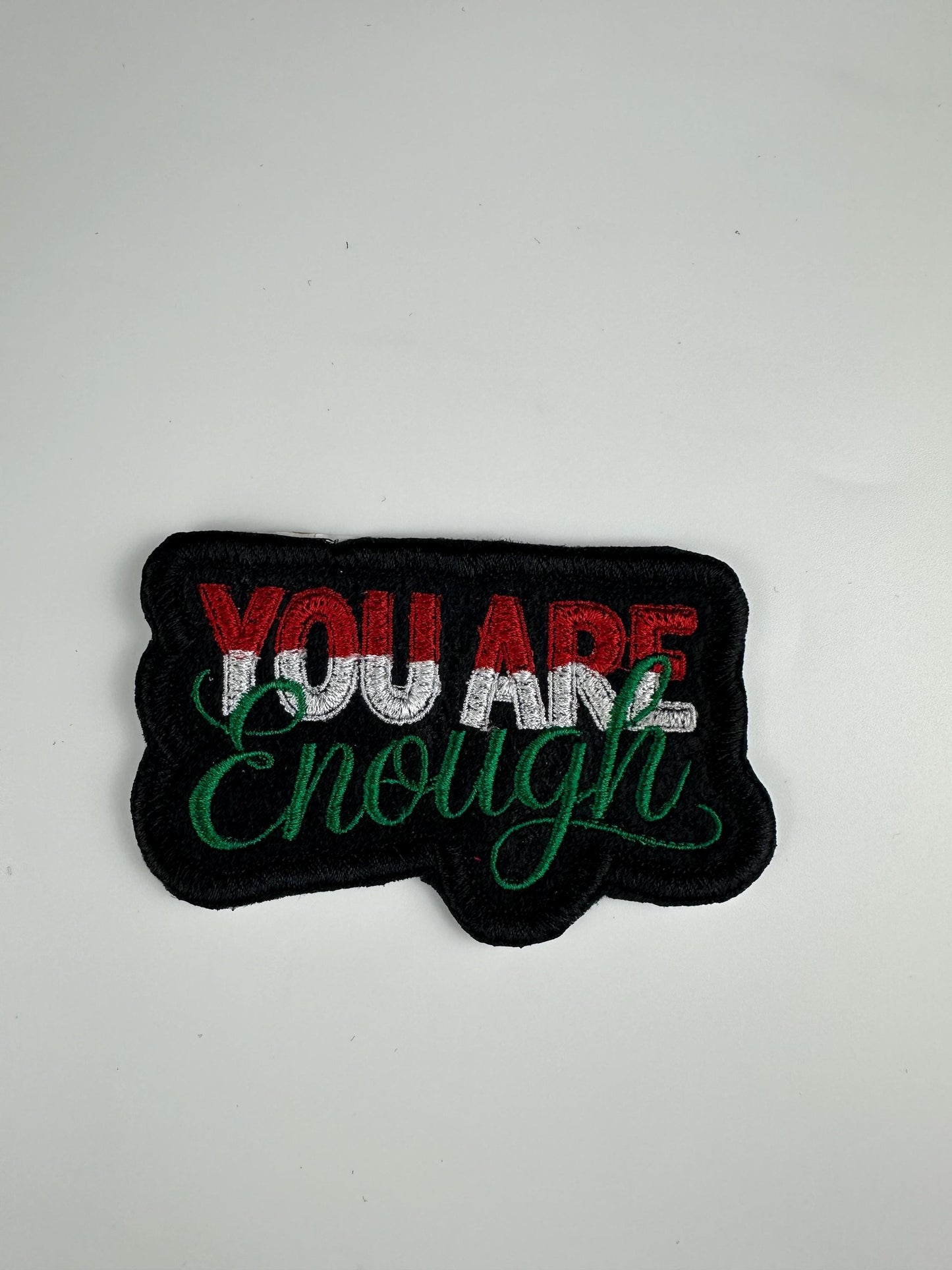 You Are ENOUGH Embroidery Patch, Inspirational Self Love Patch with Satin Border, Positive Sew On Patch with Iron-On Adhesive for Placement