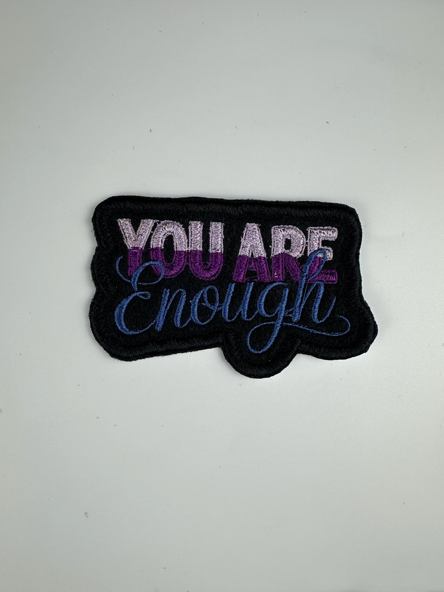 You Are ENOUGH Embroidery Patch, Inspirational Self Love Patch with Satin Border, Positive Sew On Patch with Iron-On Adhesive for Placement