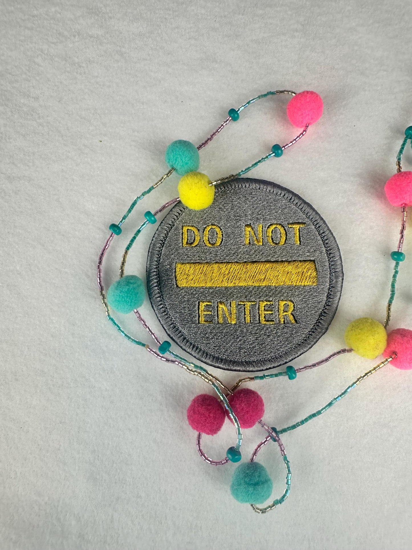 Do Not Enter Embroidery Patch, Safety Warning Patch with Satin Border, Sew On Patch with Iron-On Adhesive for Placement