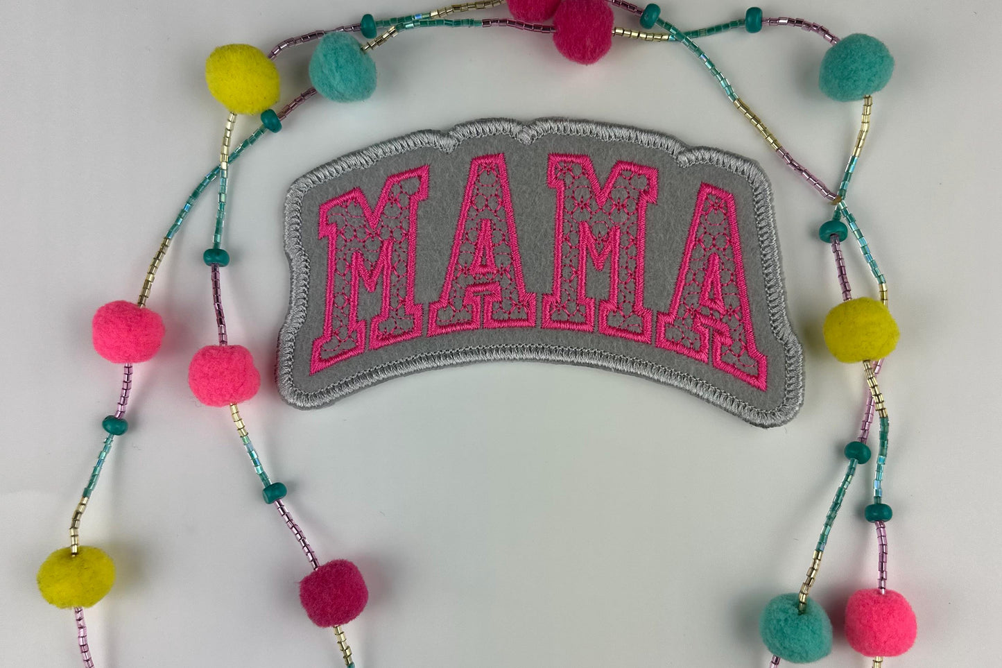 MAMA Embroidery Patch, Sew On Applique with Adhesive Backing, Mom Patch for Jackets, Bags & Hats