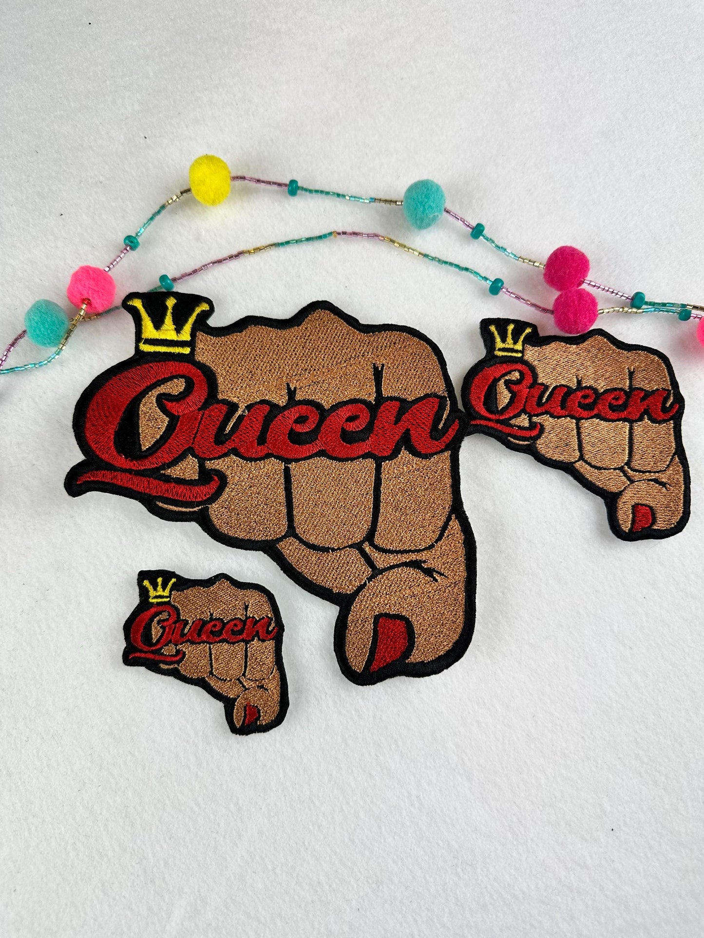 Queen Embroidery Patch Bundle (Set of 3), Small Medium Large, Colorful Queen Patches, Sew On with Iron-On Adhesive for Placement