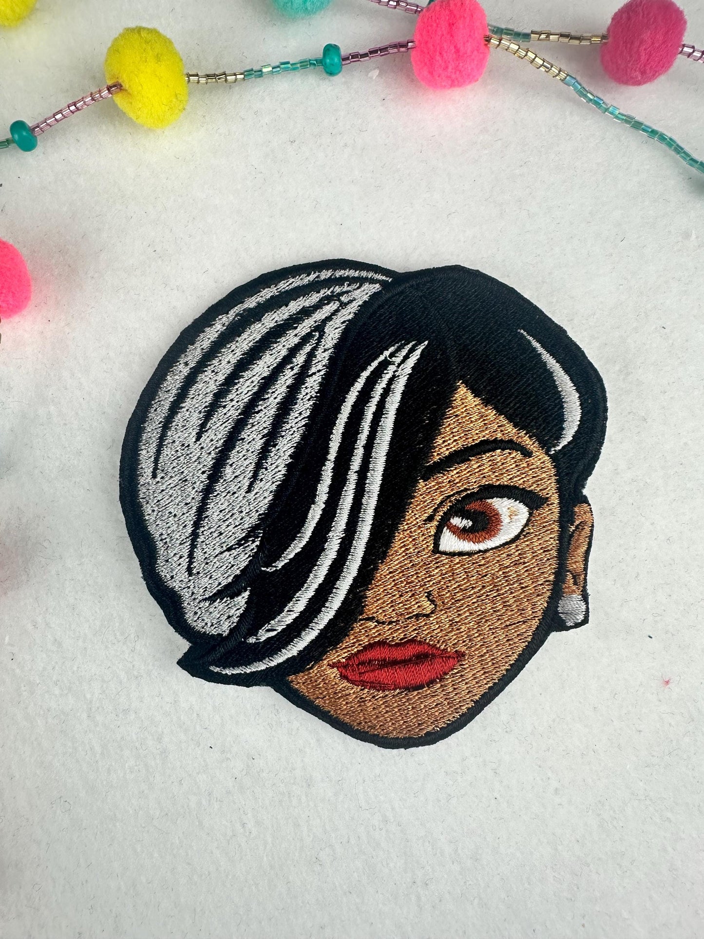 Afro Woman Embroidery Patch, 3D Black Woman for Jackets, Sew on with Iron on adhesive for placement, Tote Bags & Backpacks