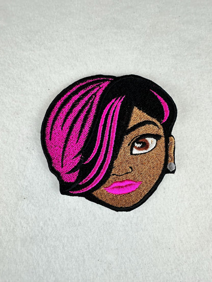 Afro Woman Embroidery Patch, 3D Black Woman for Jackets, Sew on with Iron on adhesive for placement, Tote Bags & Backpacks