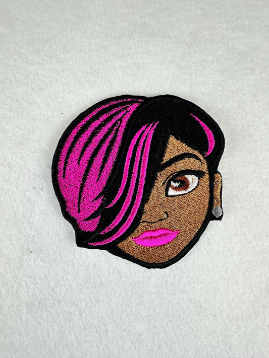 Afro Woman Embroidery Patch, 3D Black Woman for Jackets, Sew on with Iron on adhesive for placement, Tote Bags & Backpacks