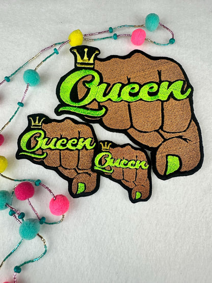 Queen Embroidery Patch Bundle (Set of 3), Small Medium Large, Colorful Queen Patches, Sew On with Iron-On Adhesive for Placement