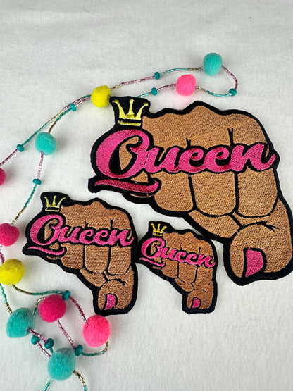 Queen Embroidery Patch Bundle (Set of 3), Small Medium Large, Colorful Queen Patches, Sew On with Iron-On Adhesive for Placement