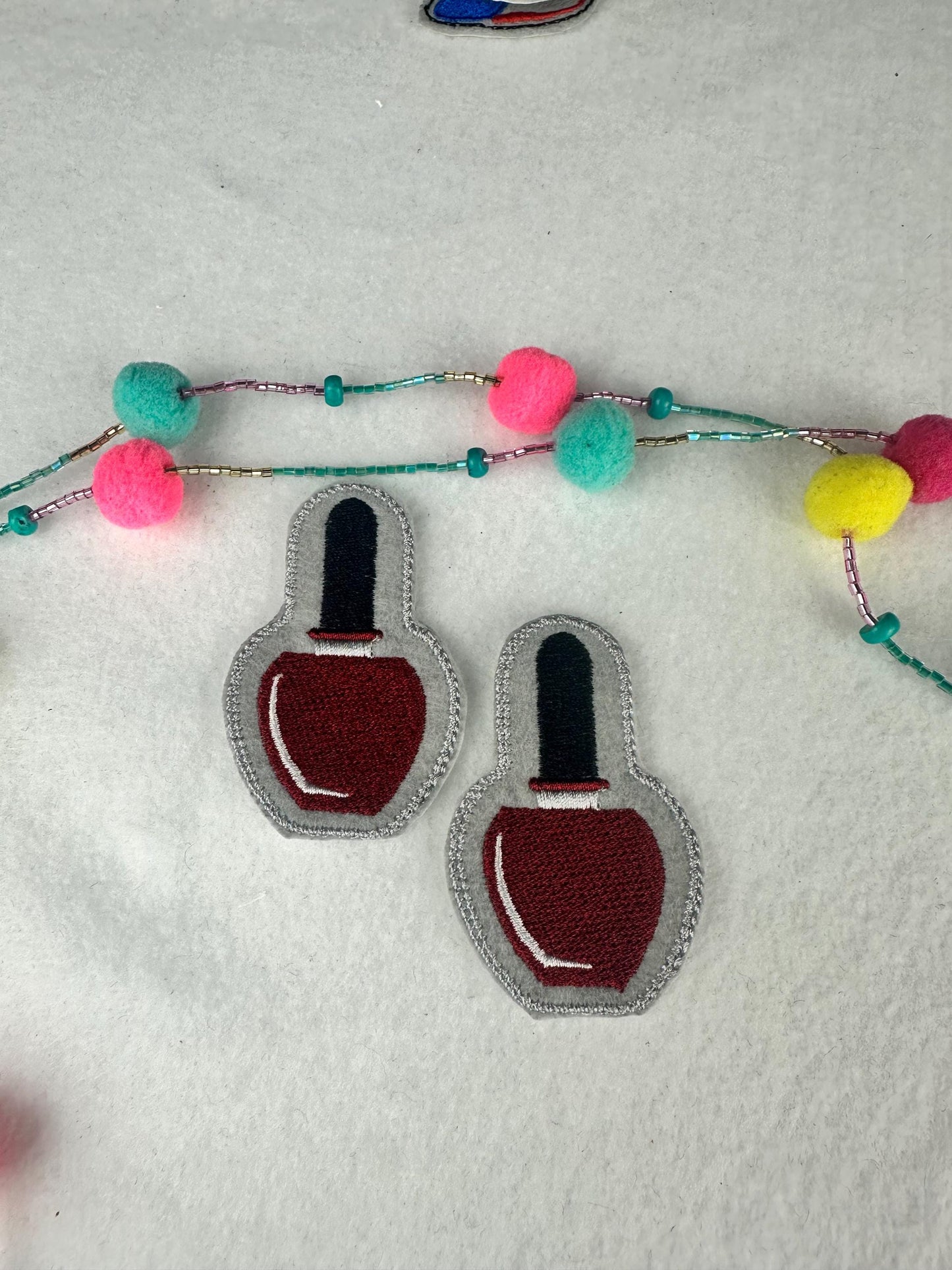 Nail Polish Mini Embroidery Patch, Mini Patch for Croc Charms, Perfect for Bling Crocs, Cute Beauty Patch for Bags & Jackets