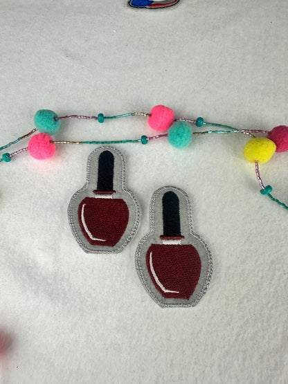 Nail Polish Mini Embroidery Patch, Mini Patch for Croc Charms, Perfect for Bling Crocs, Cute Beauty Patch for Bags & Jackets