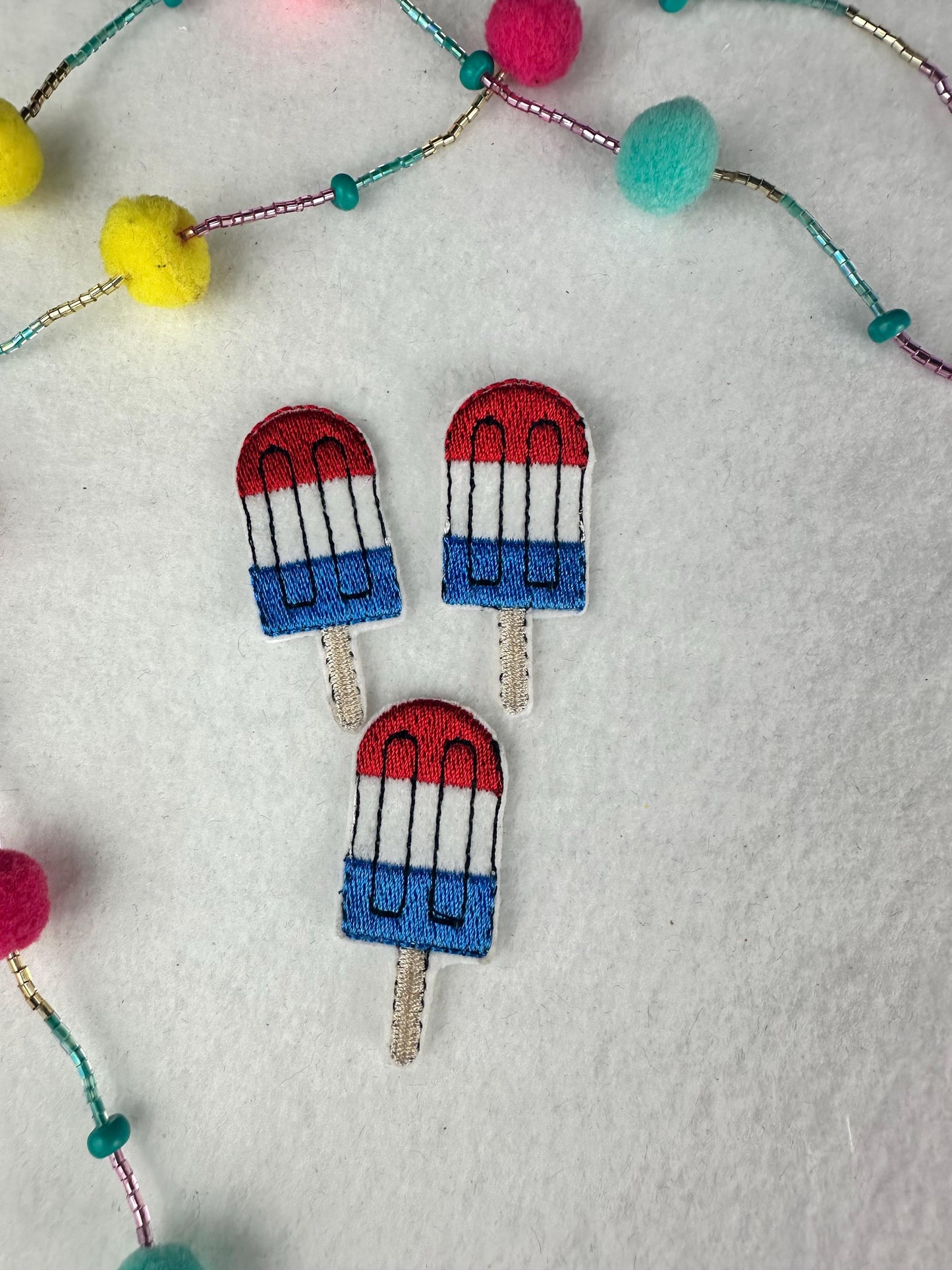 Popsicle Mini Embroidery Patch, Ice Cream Patch, Summer Fun Patch, Croc Charm Patch, Cute Mini Patch for Bags & Backpacks