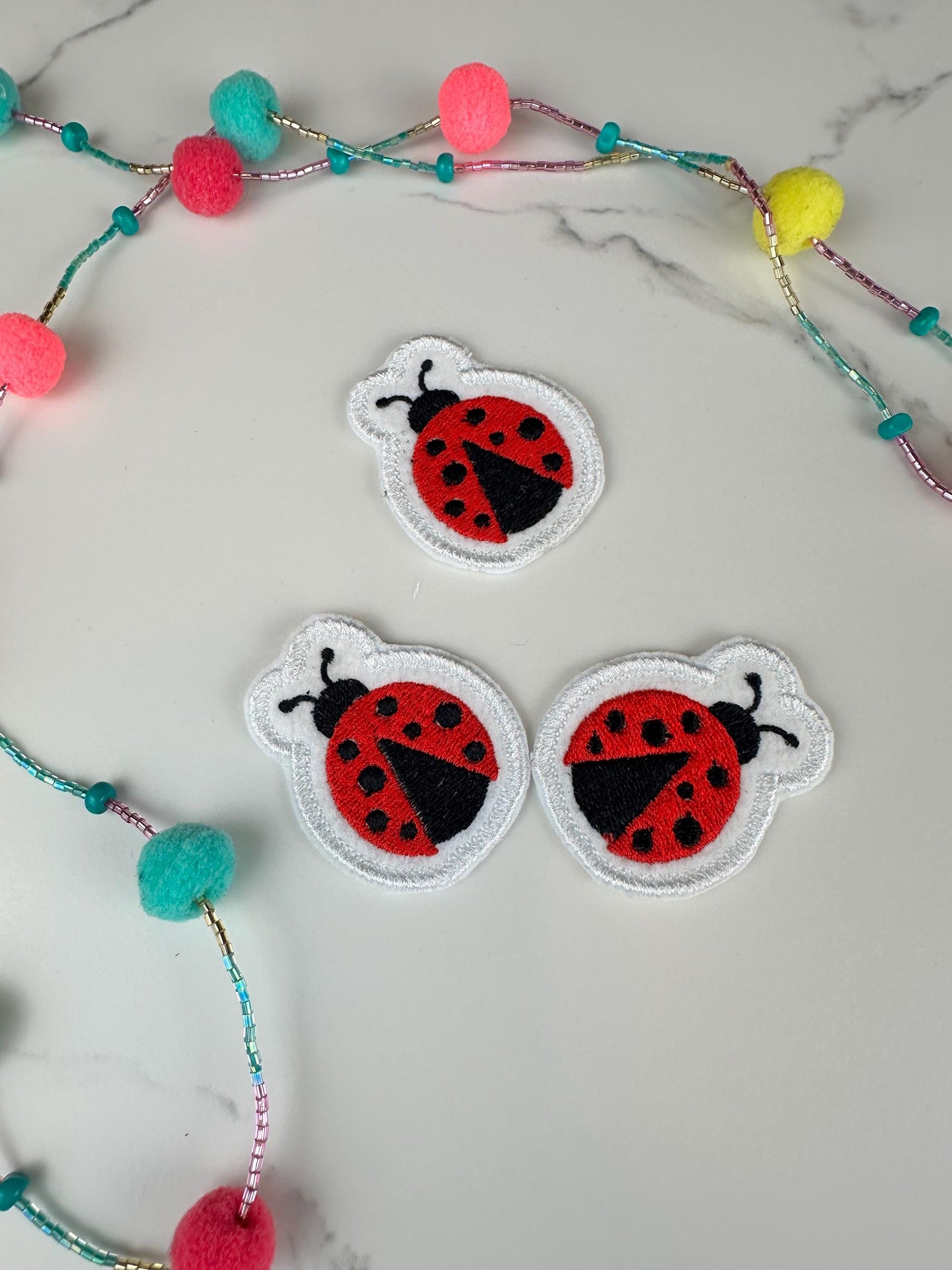 Ladybug Embroidery Patch – Cute Red Black Bug Patch