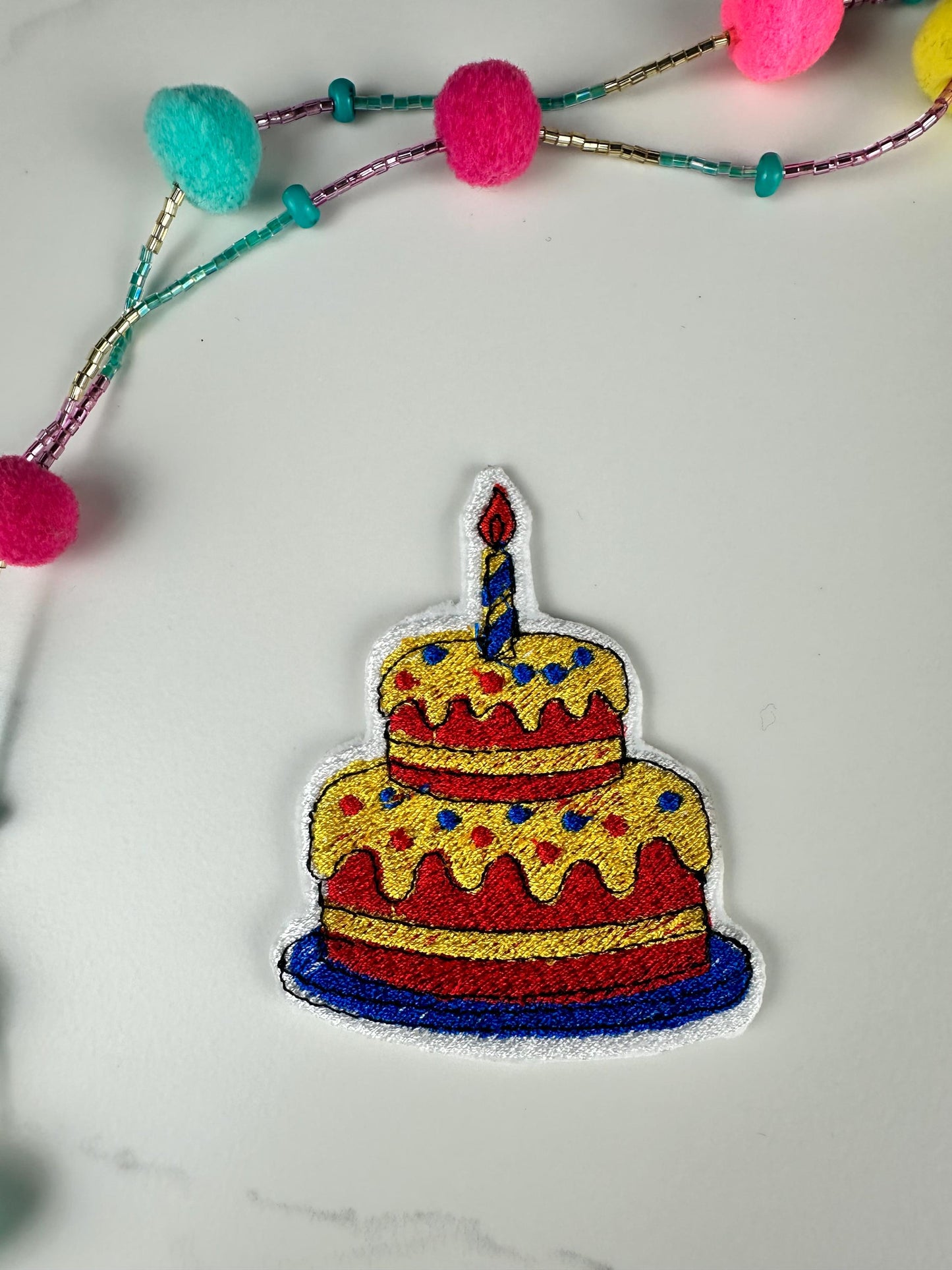 Birthday Embroidery Patch Bundle, Cake Gift Balloons Hat, Mini Sew On Patches (2 3/8" Max)