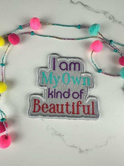 I Am My Own Kind of Beautiful Patch, Self Love Iron On Embroidery Patch, Black Girl Magic Affirmation for Jackets & Bags