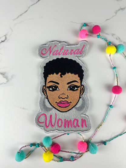 Natural Woman Embroidery Patch, Black Girl Magic Patch, African American Woman Patch, Natural Hair Patch,