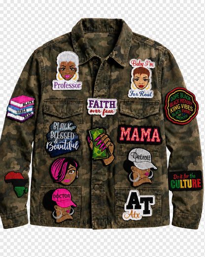 Baby I’m For Real Embroidery Patch, Afro Woman Patch, Sew On with Iron-On Adhesive for Placement
