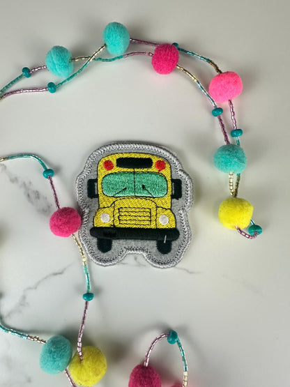 School Bus Embroidery Patch, Yellow Bus Patch, Sew On Patch with Iron-On Adhesive for Placement, Teacher Gift,  School Patch, Backpack Patch