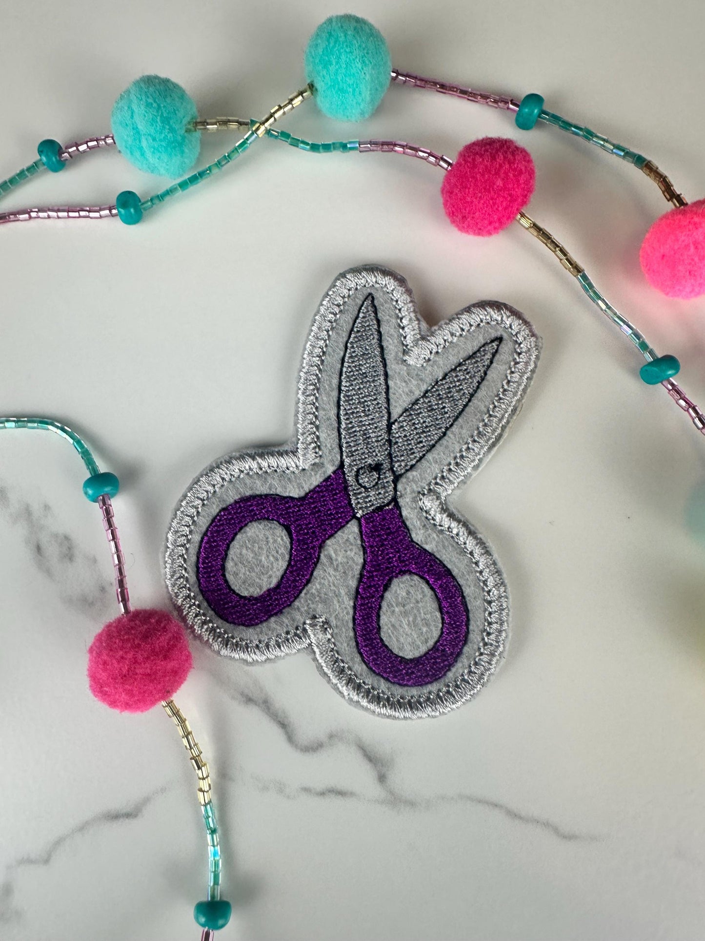 Scissors Embroidery Patch, Sewing Patch, Craft Patch, Quilter Gift, Sew On Patch with Iron-On Adhesive for Placement