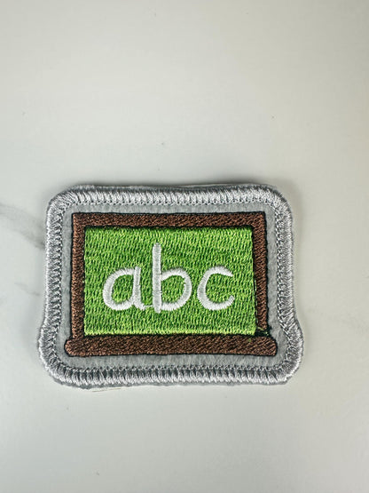 ABC Math Embroidery Patch, Math Teacher Patch, Chalkboard Patch, STEM Patch, Algebra , Sew On  with Iron-On Adhesive for Placement