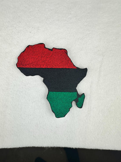 Pan African Africa Map Embroidery Patch, Red Black Green Africa Patch, Afrocentric. Black Pride Gift,  African Heritage