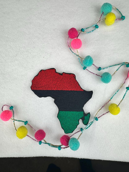 Pan African Africa Map Embroidery Patch, Red Black Green Africa Patch, Afrocentric. Black Pride Gift,  African Heritage