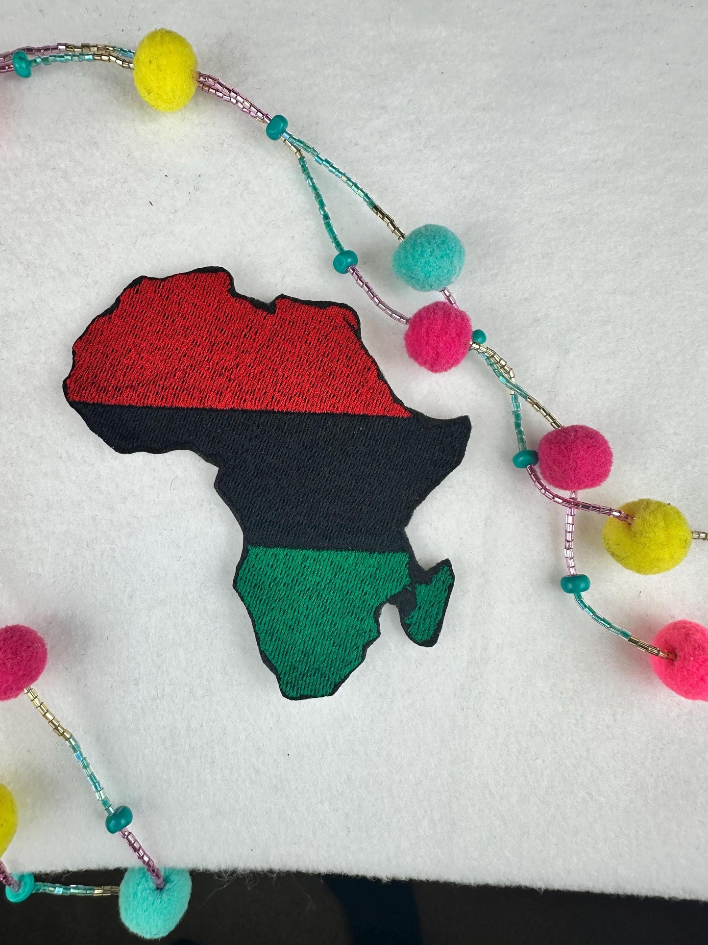 Pan African Africa Map Embroidery Patch, Red Black Green Africa Patch, Afrocentric. Black Pride Gift,  African Heritage