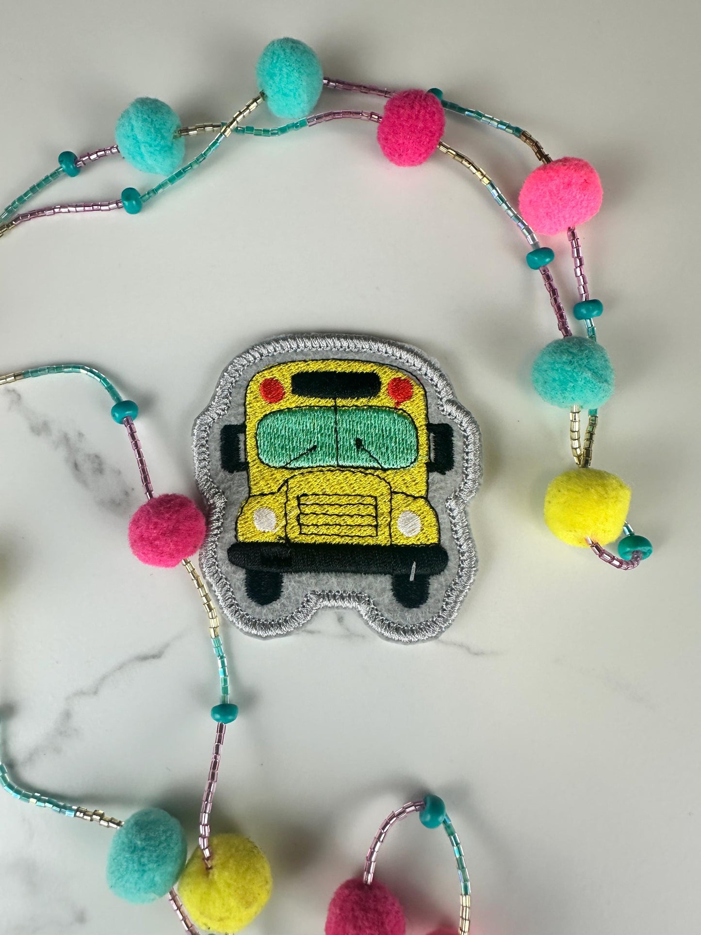School Bus Embroidery Patch, Yellow Bus Patch, Sew On Patch with Iron-On Adhesive for Placement, Teacher Gift,  School Patch, Backpack Patch