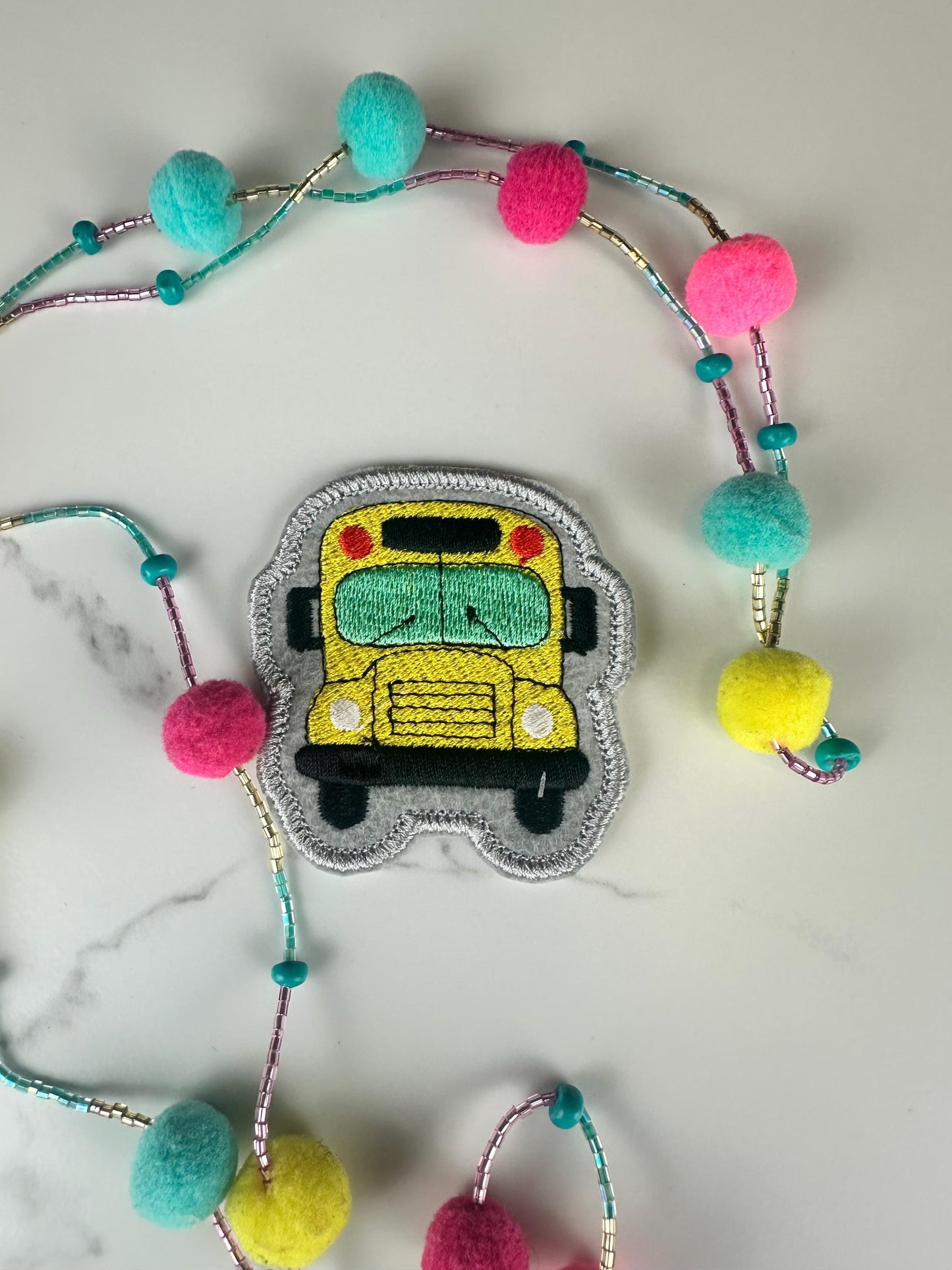 School Bus Embroidery Patch, Yellow Bus Patch, Sew On Patch with Iron-On Adhesive for Placement, Teacher Gift,  School Patch, Backpack Patch
