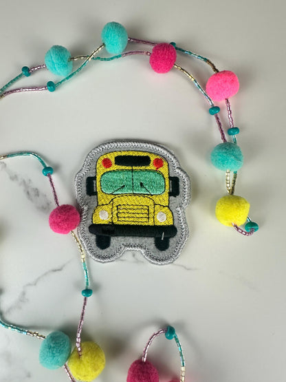 School Bus Embroidery Patch, Yellow Bus Patch, Sew On Patch with Iron-On Adhesive for Placement, Teacher Gift,  School Patch, Backpack Patch