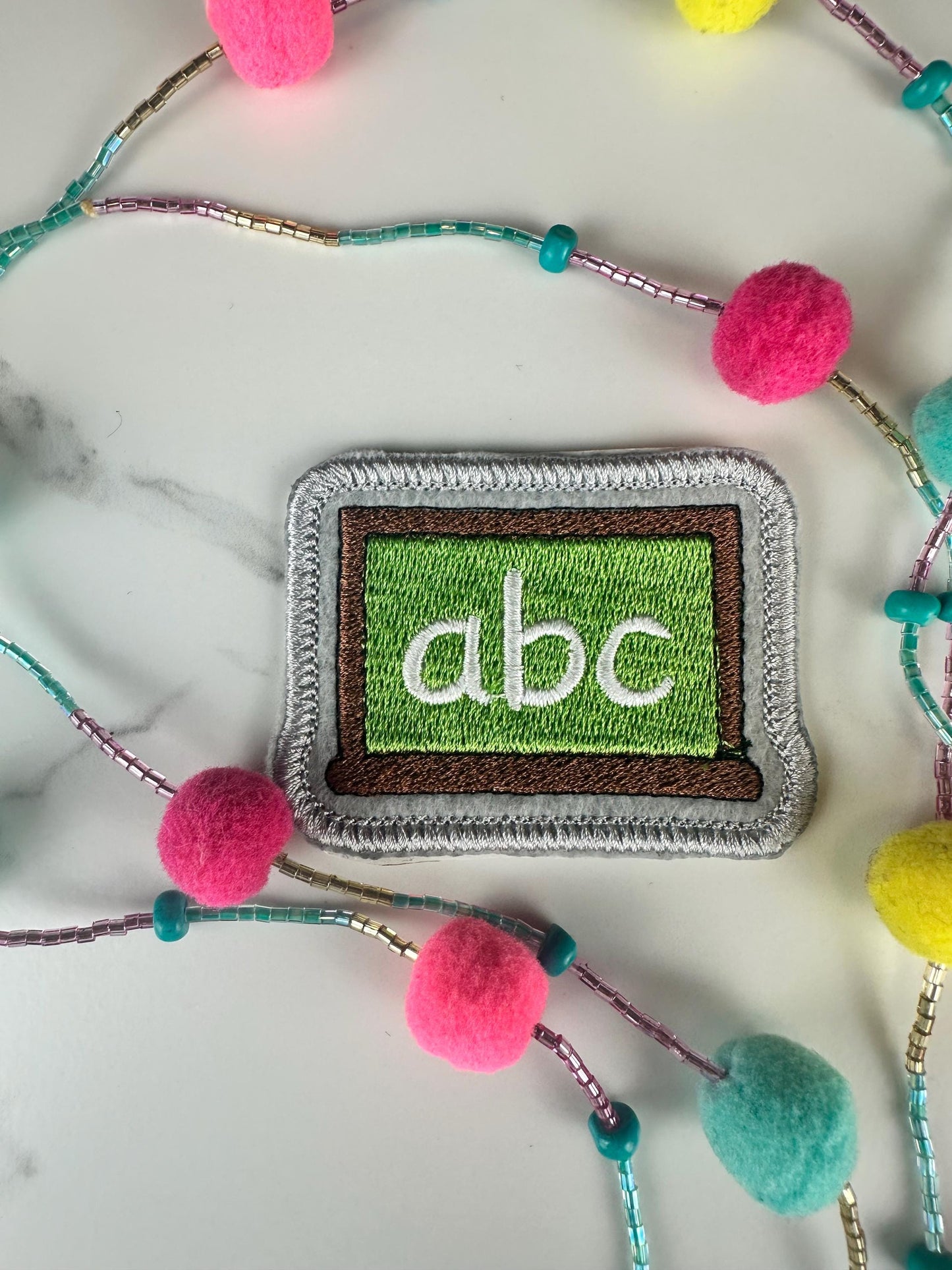ABC Math Embroidery Patch, Math Teacher Patch, Chalkboard Patch, STEM Patch, Algebra , Sew On  with Iron-On Adhesive for Placement