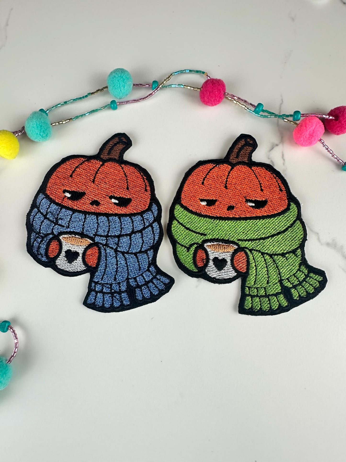 Cozy Pumpkin Patch  | Fall Pumpkin Embroidered Iron On Patch | Autumn Coffee Pumpkin | Cute Halloween  | Cozy Fall Decor-Bundle Available