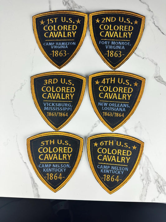 1st–6th U.S. Colored Cavalry Patch Collection | USCT Black Military History Embroidered Patches | Civil War African American Heritage